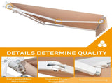 12*10FT sand color retractable awning aluminum alloy bracket polyester cloth retractable 79398777