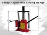 Air Hydraulic Bottle Jack 20 Ton 40000 LBS 10.6-20.5in Lift Range Heavy Duty Pneumatic Manual Pump W2680P497451