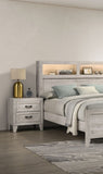 Bedside Table White Wash Finish Striking Elegant 1pc Nightstand Contemporary Style Black Bar Pull B2741P326716
