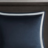 8 Piece Jacquard Comforter Set Navy/Silver Cal King B035128891