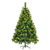 ZNTS 6FT Grass Green Christmas Tree, Large Branches Pine Tree, Pre-Lit Set with Tree & Garland & Wreath, 97534144