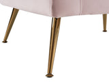 Half Disassembled Single Chair With Gold Feet And Pedals Flannelette Indoor Leisure Chair Pink 19870933