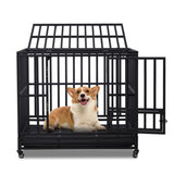 ZNTS 42 Inch Heavy Duty Dog Crate, 3-Door Dog Kennel for Medium to Large Dogs with Lockable Wheels and 82726389