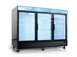Glass Door Merchandiser Freezer 70 Cu.ft Swing Door Commercial Reach-In Display Freezers with LED W2095P435832