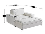 42.8" Oversized Chaise Lounge Chair with Storage Ottoman, Corduroy Sofa Bed with Cup Holders & USB N765P350851W