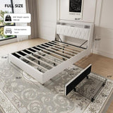 Full Size Frame with Ergonomic Headboard, Full Platform Frame with Outlets & Charger, Full W3107P262750
