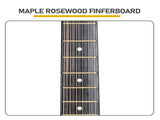 Sunset color 41-inch Dreadnought barrel-shaped cutaway acoustic guitar with pick, strings, capo, gig 68435213
