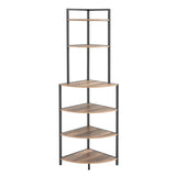 ZNTS 6-Tier Corner Open Shelf Modern Bookcase Wood Rack Shelving Unit,Plant Album Trinket Sturdy Stand 80589670