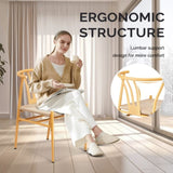 4PCS Weave Dining Chair, Mid-Century Modern Metal Rattan Chair for Kitchen Dining Living Room, Wood 93444531