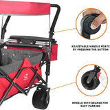 Collapsible Wagon cart with Removable Canopy, Large All Terrain Wheels, Brake, Adjustable 29013517