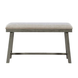 ZNTS Light Gray Finish Counter Height Bench Foam Cushioned Seat Industrial Design Kitchen Dining B011P238920