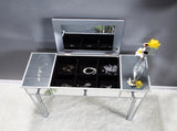 80*38*76cm MDF With Mirror Surface, The Desktop Can Be Flipped And One Pumped Computer Desk Silver 78876322