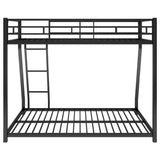 ZNTS Metal Floor Bunk Bed, Twin over Full,Black 45259317