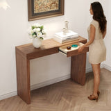 ZNTS Elegant Dark Wood Bar Table-50 Inches Long, a Practical Choice for Modern Homes.Dark Wood W2920P225014