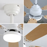 indoor Modern 52 Inch Ceiling Fan With Dimmable 6 Speed Wind 5 Blades Remote Control Reversible DC W882P146291