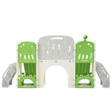 ZNTS Kids Slide Playset Structure 8 in 1, Freestanding Ocean Themed Set with Slide, Arch N710P176322F