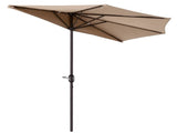 9FT Outdoor Half Patio Umbrella - Balcony Furniture, Beige 19076523