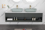 Modern Oval 24"x14" Above Bathroom Vessel Sink, Bathroom Sink for Lavatory Vanity Cabinet W127281985