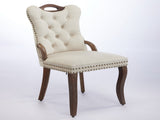 Velvet Dining Chair with Handmade Tufted Trim, Solid Wood Handles on Top and Sides, Vintage Copper W1143P338140