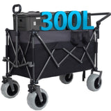 Multi-Functional Push-Pull Folding Wagon Cart with Rotating Handle & 9"x4" Tires for Camping & W2932P317114