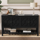 U_STYLE Elegant Entryway Table with Polygonal Door Design,Suitable for Study,Entryway, Hallway, N711P231399B