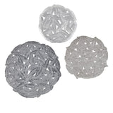 Textured Feather 3-piece Metal Disc Wall Decor Set B03598805