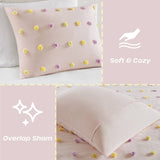 5PCS Full/Queen Cotton Jacquard Pom Pom Comforter Set B035P341217