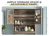 2-Door 3-Shelf MDF Toilet Cabinet with Melamine Finish Bathroom Vanity 23.23*8.66*66.93in Washed 65771588