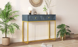 TREXM Modern Sleek Console Table Two Drawers with Stripe Design for Living Room and Entryway N715P201976E