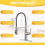 Modern Touchless Infrared Sensor Kitchen Faucet Sleek Stainless Steel Hands-Free Design for T3609P347455