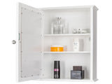 Single Door Mirror Indoor Bathroom Wall Mounted Cabinet Shelf White 90390074