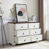 Modern Farmhouse 6-Drawer Chest of Drawers for Bedroom, Wooden Bedroom Drawer Dresser with 6 Storage W2275P224405