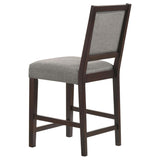 Grey and Espresso Stool with Footrest B062P153903