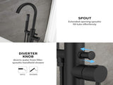 Freestanding Bathtub Faucet Tub Floor Mount Bathroom Faucets Brass Single Handle with Hand Shower 18737631