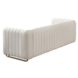 Contemporary Velvet Sofa Couch 84.25''W for Living Room, Beige W57946164