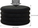 Round Storage Ottoman, Modern Sherpa Footstool, Teddy Vanity Stool with Flip-Top 40442711