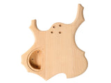 DIY 4 String Flame Shaped Style Electric Bass Guitar Kits with Mahogany Body, Maple Neck and 31080404