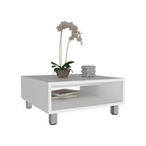 Eclipse 10" H Low Minimalistic Square Coffe Table with Open Storage White B200P253716