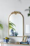 24" x 36" Arched Wall Mirror with Gold Metal Frame, Wall Mirror for Living Room Bedroom Hallway W2078135193