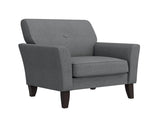 Dorset Arm Accent Chair in Smoky Gray Velour with Dark Brown Solid Wood Legs B127P495071