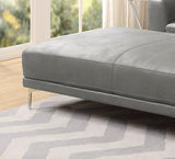Modern Antique Gray Breathable Leatherette Large Ottoman Metal Legs 1pc Cocktail Ottoman Living Room B011P205225