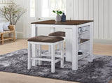 3 Pieces Counter Set Storage Space For Small Space Modern Farmhouse Design Retro Design Easy to W2537P369836