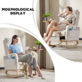 Modern Accent Rocking Chair Rocking Chair with Solid Wood Legs, Upholstered Nursery Glider Rocker, 88024389