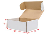 50 Corrugated Paper Boxes 6x4x3" White Outside and Yellow Inside 67683696