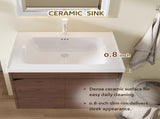 28" Floating Bathroom Vanity With Sink, 0.8-IN Ceramic Sink, Plywood Cabinet with Soft Close Double B2775P577384