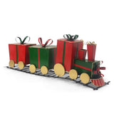 Festive Iron Train Decor with Gift-Shaped Carriages N769P182301R