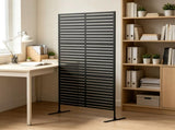 Black 78" H x 48" W Metal Privacy Fence Screen Decorative Outdoor Climbing Plant Trellis with 97371489