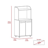 Rockford Kitchen Cart, Open Shelf, Double Door Cabinet, Two Interior Shelves B128P148971