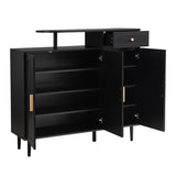 ON-TREND Elegant Shoe Cabinet with Arched Doors and Drawer, Cream Style Storage Sideboard with WF321210AAB