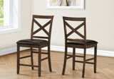 Dining Chair, 44" Height, Set Of 2, Side, Upholstered, Counter Height, Dining Room, Kitchen, Dark B2710P287015